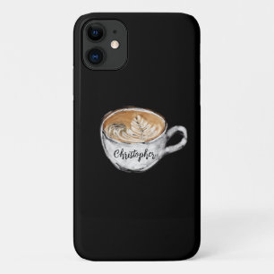 Monogramm Name Cappuccino Black Case-Mate iPhone Hülle