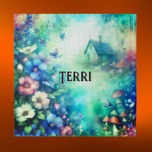 Monogramm Name Codescore Wasserfarbe Aquamarin/ros