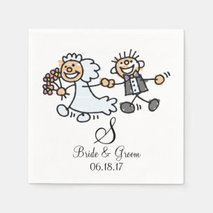Monogramm Name Datum Hochzeit Ehepaar Brauerei Serviette