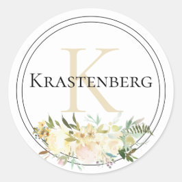 Monogramm-Name der benutzerdefinierten Familie Wei Runder Aufkleber