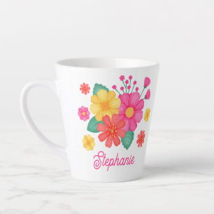 Monogramm-Name der hübschen Blume Moderne botanisc Milchtasse