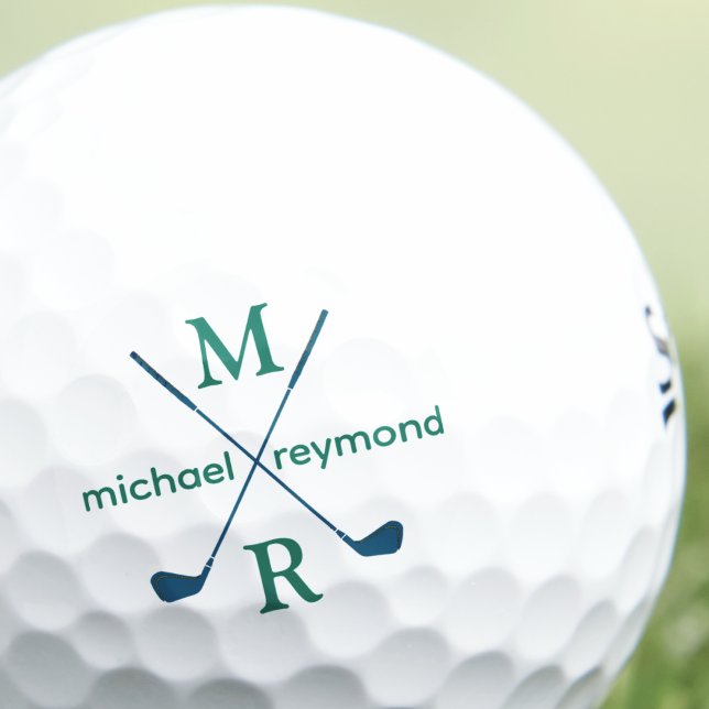 Monogramm. Name des benutzerdefinierten Golfers Golfball (Von Creator hochgeladen)