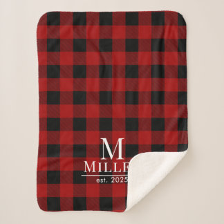 Monogramm-Name des rustikalen Rot- und Schwarz-Buf Sherpadecke