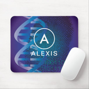 Monogramm Name DNA Fingerabdruck Medizinische Wiss Mousepad