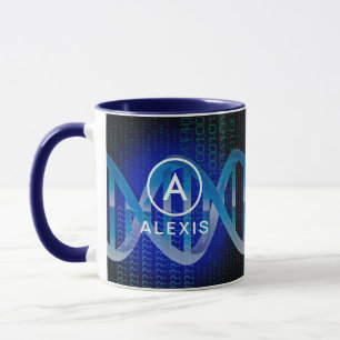Monogramm Name DNA ID Wissenschaft Tasse
