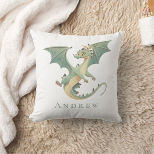 Monogramm Name Drache Jungen Schlafzimmer Kinderzi Kissen
