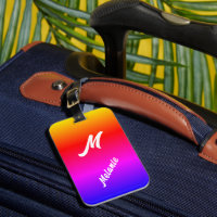 Monogramm Name Gepäckmarke mit Regenbogenfarbe