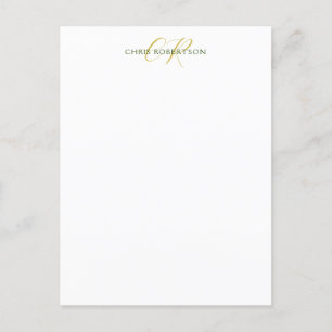 Monogramm Name Gold Schwarz-weiße kundenspezifisch Postkarte