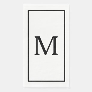 Monogramm Name Hochzeits-Brautparty Schwarz Weiß Serviette
