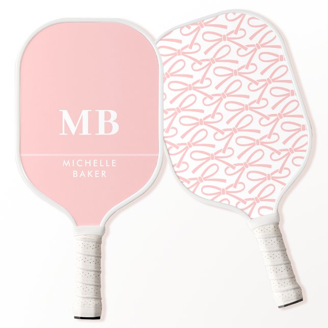 Monogramm Name Hübsch rosa Paddel Pickleball Padde Schläger (Von Creator hochgeladen)