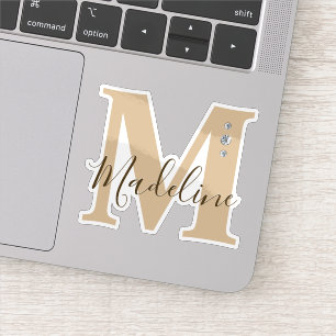 Monogramm Name individuell Elegante Faux-Diamanten Aufkleber