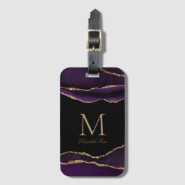 Monogramm Name Lila Gold Gepäckanhänger