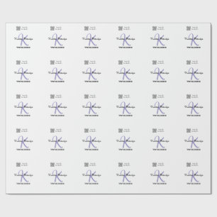 Monogramm-Name lila Schriftsteller bearbeiten QR-C Geschenkpapier
