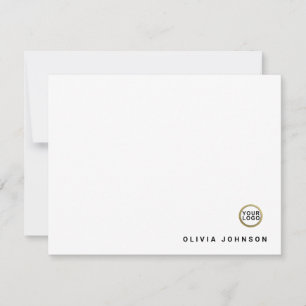 Monogramm Name Minimal weiße flache Note-Karte Mitteilungskarte