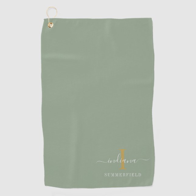 Monogramm Name Minimalistisch Golfhandtuch (Vorderseite)