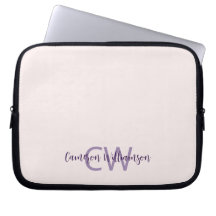Monogramm Name Minimalistisch Solid Blush