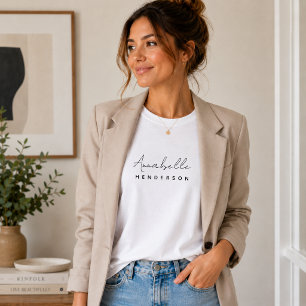 Monogramm Name   Modern Minimalistisch Stylisch T-Shirt