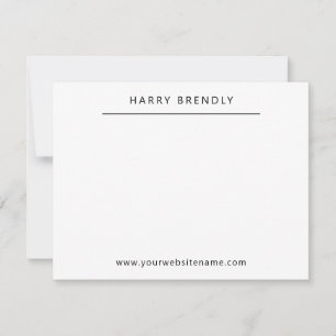 Monogramm Name Moderne Minimale flache Notizkarte  Mitteilungskarte