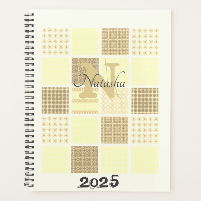 Monogramm Name Muster 2025 Moderne Planer (Vorderseite)