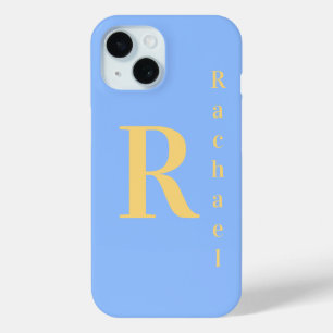 Monogramm Name Pastell blau Case-Mate iPhone Hülle
