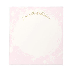 Monogramm Name Pastell Rosa Gold gesprenkelt Styli Notizblock