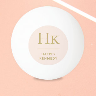 Monogramm Name Personalisiert Blank Rosa Gold Tischtennisball