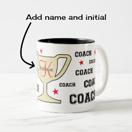 Monogramm Name personalisiert für Sporttrainer Zweifarbige Tasse