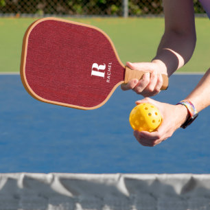 Monogramm Name Reicher Rubinvioletter Denimdruc Pickleball Schläger