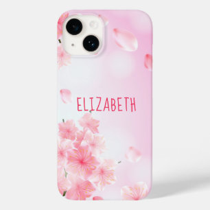 Monogramm Name Rosa Blumen Weiblich Hübsch Case-Mate iPhone 14 Hülle