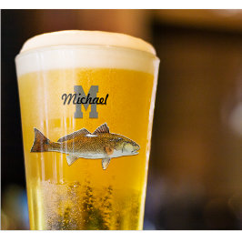 Monogramm Name Rotbarsch Fischen Männer Sport im F Glas