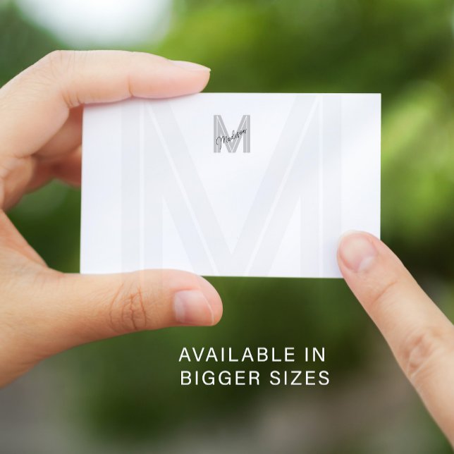 Monogramm Name schwarz/weiß Mitteilungskarte (Von Creator hochgeladen)
