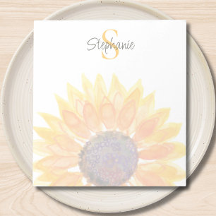 Monogramm Name Sonnenblume  Notizblock