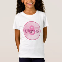 Monogramm - Name und Alter auf einem rosa Kreis