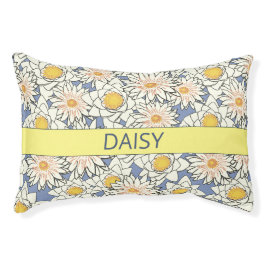 Monogramm-Name und Daisy-Muster Haustierbett