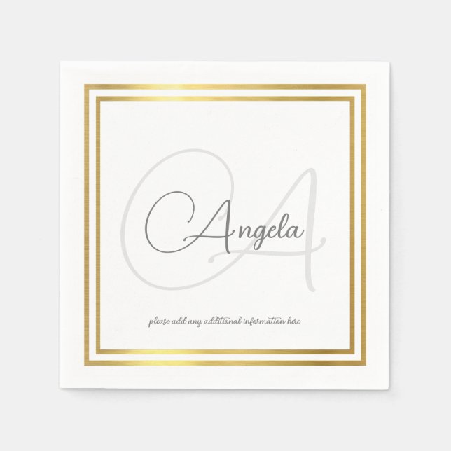 Monogramm (Name und Initial) Standard Napkins Serviette (Vorderseite)