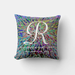 Monogramm, Namen Abstrakte Retro-Flora mit mehrere Kissen