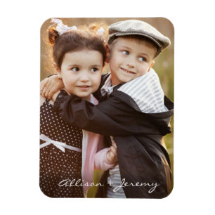 Monogramm-Namen für Fotos der Familie Moderne Skri Magnet