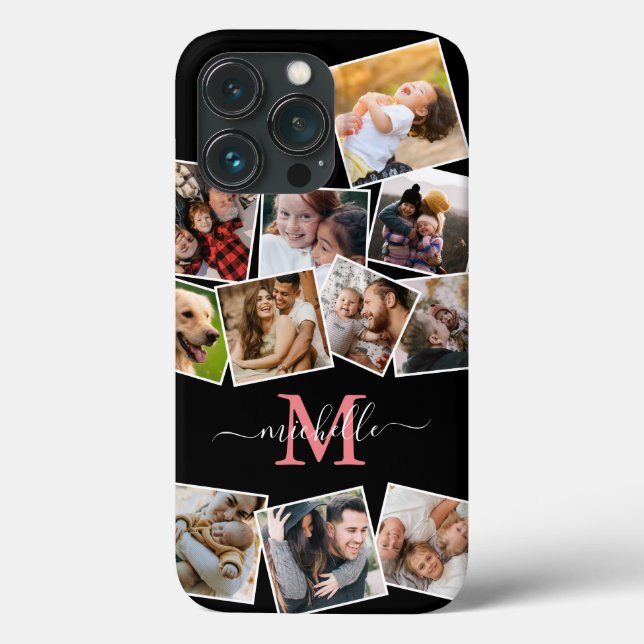 Monogramm Namens Foto Collage Case-Mate iPhone Hül Hülle (Rückseite)