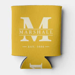 Monogramm & Namens-Overlay Warme Sonnenblume Dosenkühler