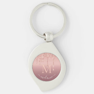 Monogramm Namens-Schlüsselanhänger mit Glitter in Schlüsselanhänger