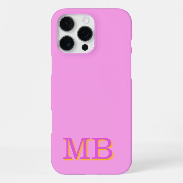 Monogramm Namensinitialen einzigartig rosa  iPhone 16 Pro Max Hülle (Rückseite)