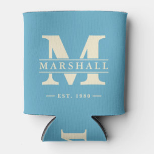 Monogramm & Namensüberlagerung Aqua Sky Dosenkühler