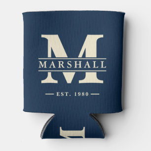 Monogramm & Namensüberlagerung Deep Sea Blau Dosenkühler