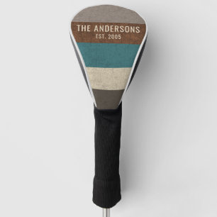 Monogramm NameVintage Retro Streifen Golf Headcover