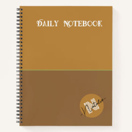 Monogramm Naturholzfarbe Minimalistisch braun nied Notizbuch