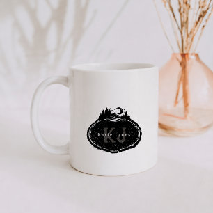 Monogramm-Naturstempel Benutzerdefinierter Name Kaffeetasse