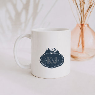 Monogramm-Naturstempel   Benutzerdefinierter Name Kaffeetasse