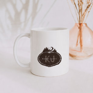 Monogramm-Naturstempel Benutzerdefinierter Name Kaffeetasse