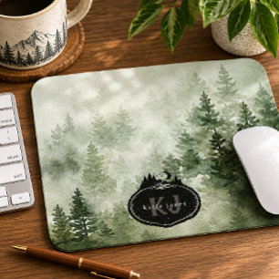 Monogramm-Naturstempel Benutzerdefinierter Name Mousepad