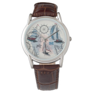 Monogramm. Nautisch. Regatta. Armbanduhr